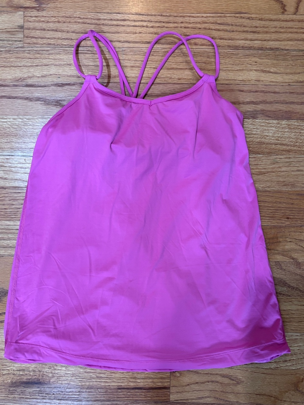 Lululemon Tank Top Size 4 Pink Paradise Make a Move Open Back Strappy Shelf Bra